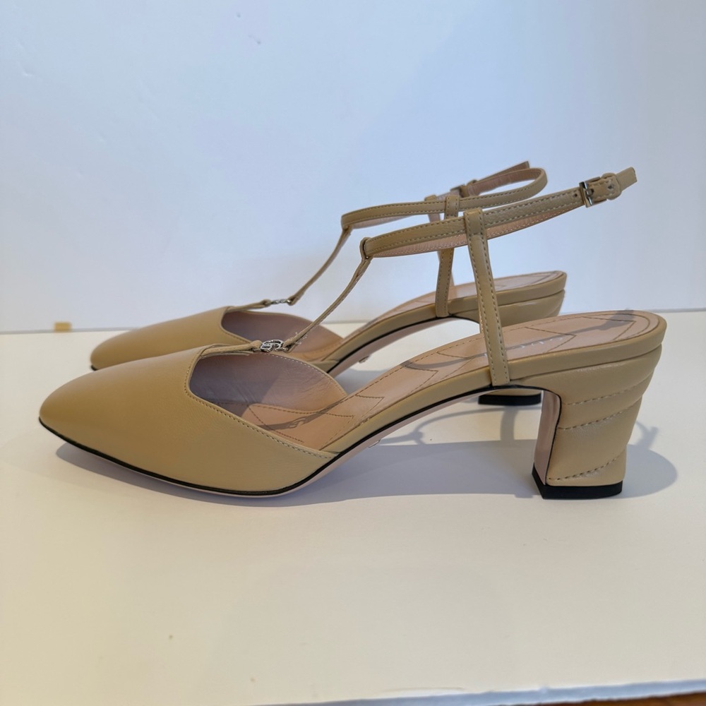 🆕 Gucci Marmot T-Strap Leather Pump 40EU - Picture 7 of 14